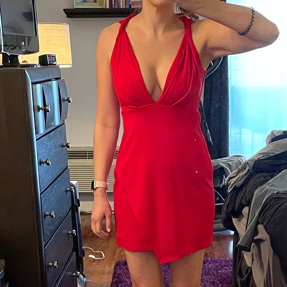 Fraiche by J red twist top dress. New without tag
